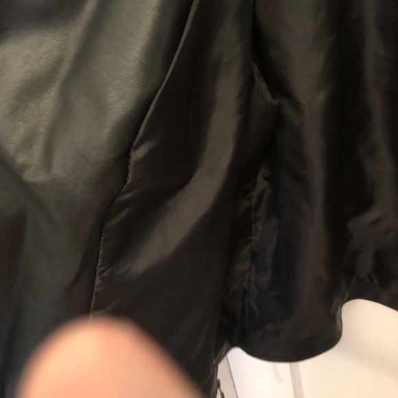 Just Fab size 1x polyester leather like bomber jacket, fun to wear, dress it up - Picture 7 of 8